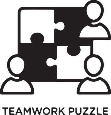 Takım Çalışması Bulmaca İşbirliği Ortaklık Simgesi