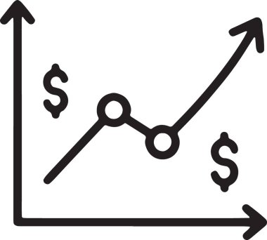 Dolar Eğilimi Oku Finansal Analiz Satırı Simgesi