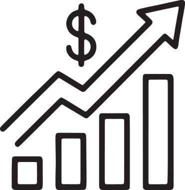 Mali Gelir Büyümesi Dolar Çizelgesi Simgesi Simgesi