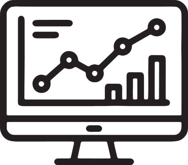 Bilgisayar Monitörü Analitik Kontrol Paneli Satır Simgesi