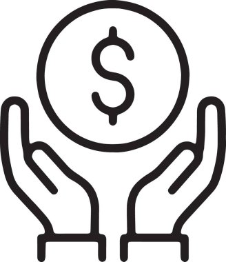 Dolar Elleri Para Tasarruf Finansal Bakım Simgesi