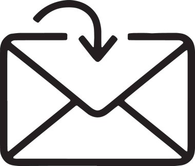 E- posta Alınan Oku Gönder Zarf Satırı Simgesi