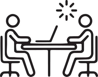 Ofis Çalışma Alanı Masası Bilgisayarı Simgesi Çalışıyor