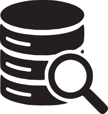 Veritabanı Depolama Araması Büyüteç Simgesi