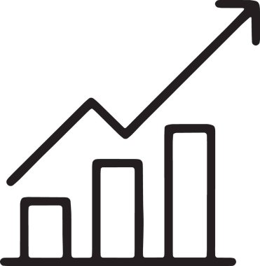 Borsa Büyüme Oku Yükselen Grafik Simgesi