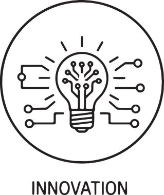 Yenilik Teknolojisi Devresi Ampul Işığı Beyin Simgesi