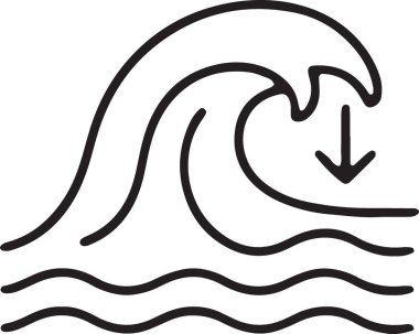 Ekonomik felaket için aşağı doğru ok ile büyük bir gelgit dalgası