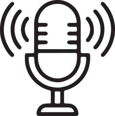 Canlı finansal habercilik ve haber yayını için mikrofon simgesi