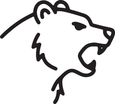 Kükreyen bir ayının çizgi çizimi piyasa düşüşünü simgeliyor.