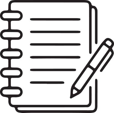 Not Defteri Kalem Yazma Notları Finansal Planlama Simgesi