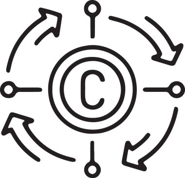 Para dolaşımı ve para değişimi döngüsü iş simgesi