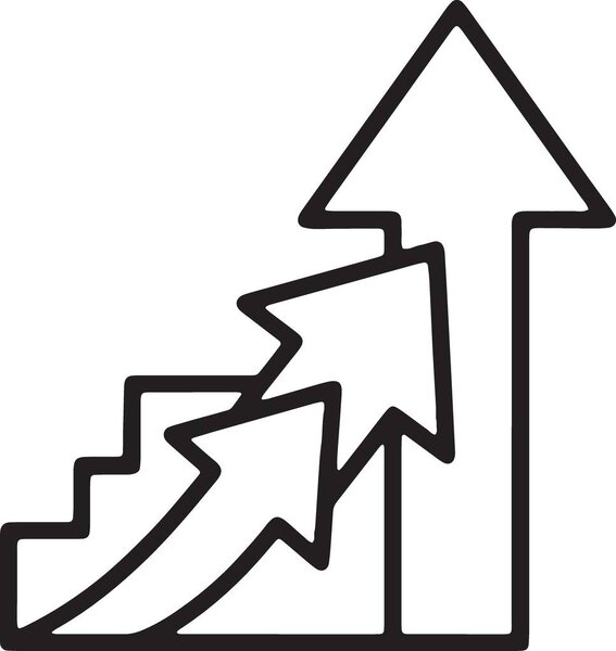 Multiple Rising Arrows Bull Market Growth Icon