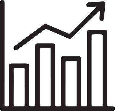 Yükselen ok simgesine sahip büyüme çubuğu grafiği