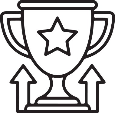 Profesyonel başarı için yukarı doğru büyüyen oklarla başarı ödülü