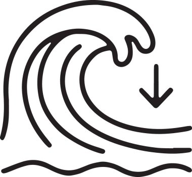 Büyük dalga ve aşağı ok ile ekonomik kriz tsunamisi