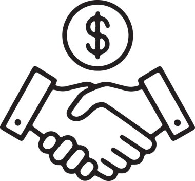 Ortaklık için dolar madeni para sembolüyle yatırım el sıkışması anlaşması