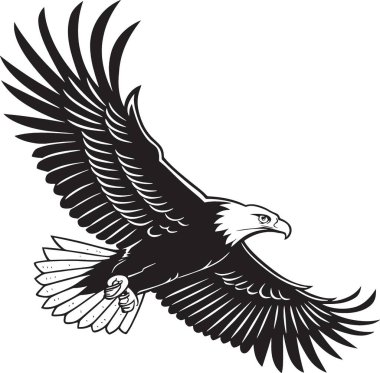 Kel kartal av görevinde kanatlarını açıp uçar.