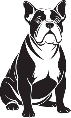 Solid bulldog ön manzara siluet tasarımı