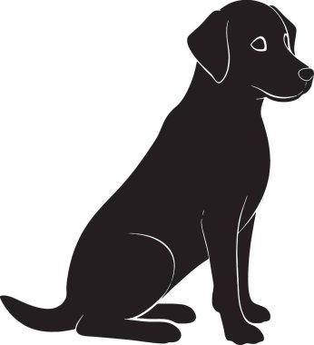 Labrador Retriever profili silueti izole edildi