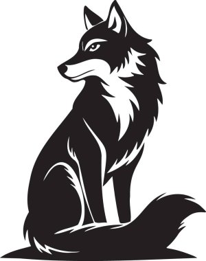 Kurt yerde oturuyor ve siluet sanatına bakıyor.