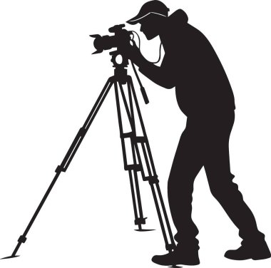 Profesyonel kamera ve tripod kurulumlu video kayıt sahnesi