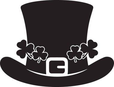 Tall Irish top hat decorated with shamrocks