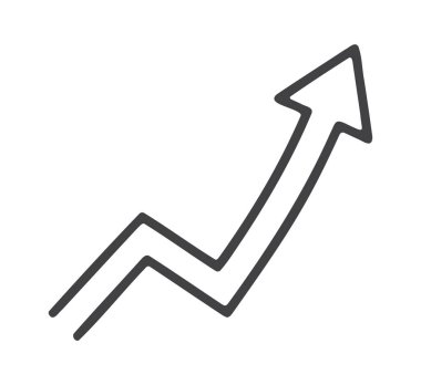 Yükselen bir iş eğilimini gösteren zigzag oku