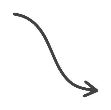 Piyasa düşüşünü gösteren aşağı doğru eğimli ok