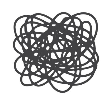 Karmaşık karalama çizgisi kaosu ve karmaşayı temsil ediyor