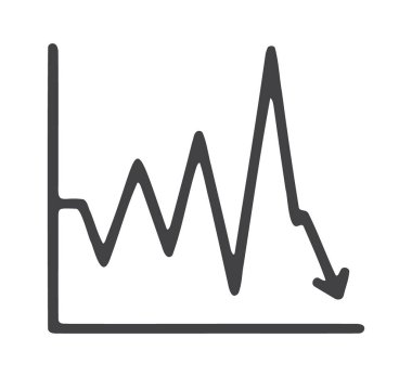 Keskin aşağı doğru ok ile biten yüksek uçuculuk çizgisi grafiği