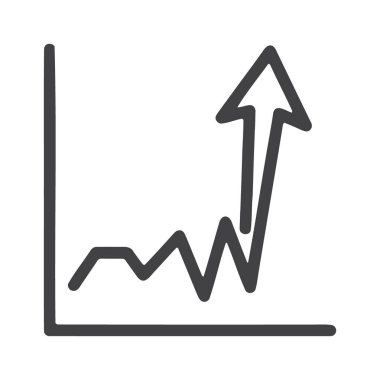 Thick upward arrow emerging from market noise