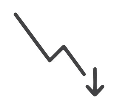 Aşağı doğru dik sivri ok gelirde keskin bir düşüş olduğunu gösteriyor