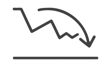 Ani piyasa çöküşü ve aşağı yönlü ekonomik eğilim simgesi
