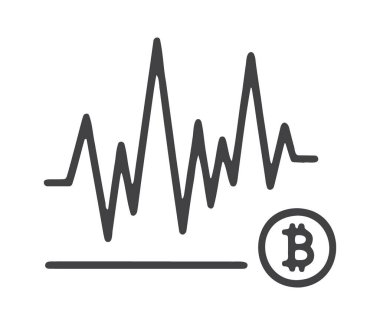 Highly volatile line graph with Bitcoin currency symbol