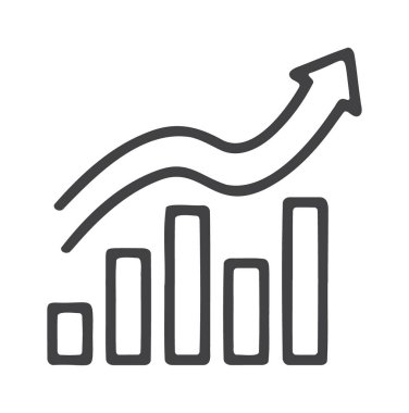 Yumuşak dalgalı çizgi eğilimli büyüme çubuğu grafiği