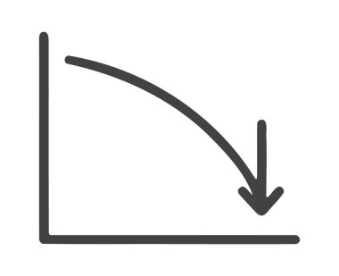 Piyasa durgunluğunu gösteren grafikteki eğik eğik ok