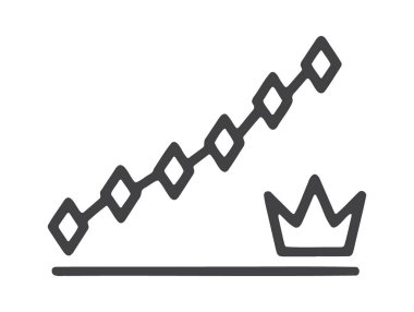 Pahalı büyüme için taç simgesi olan elmas şekilli çizgi