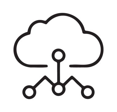 Bulut veri ağını temsil eden düğümlere bağlı bulut hesaplaması