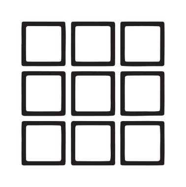 Dokuz kare kiremit simgesini gösteren modern uygulama ızgara arayüzü