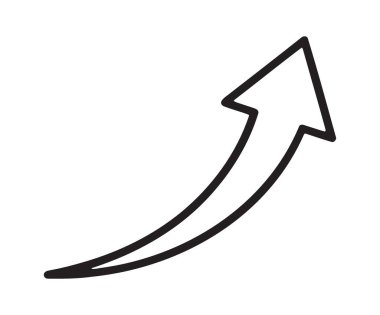 Düzgün büyüme ve gelişimi gösteren eğri çizgi oku