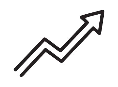 Yukarı doğru sabit eğilim için sürekli zig zag ok çizgisi
