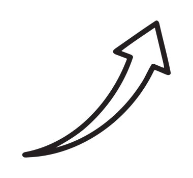 Minimalist eğimli ok yukarı doğru sürekli ilerlemeyi gösteriyor