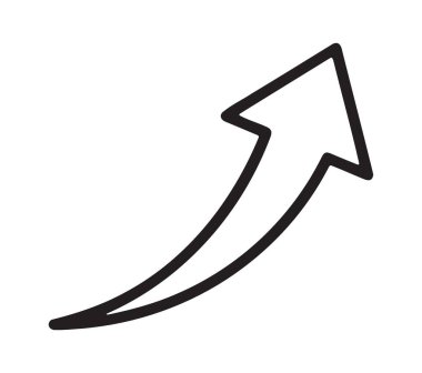 Kalın kıvrımlı ok yukarı doğru pozitif yönü gösteriyor