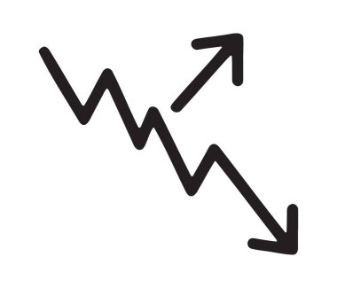 Ekonomik kayıp için piyasa çöküşü zigzag oku