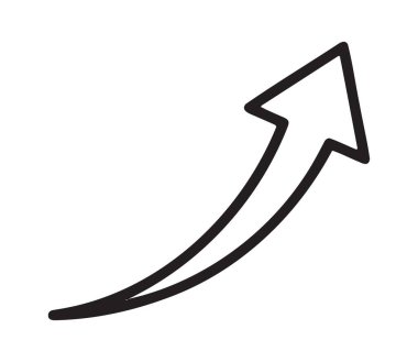 İlerleme ve başarı için minimalist eğimli ok