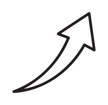 Pozitif iş görünümünü gösteren düzgün eğimli ok