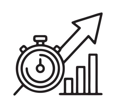 Hızlı performans takibi için bar çizelgesi ve oku olan kronometre