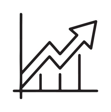 Baseline graph with zigzag upward rising growth arrow