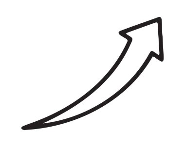 Yükselmek için büyük kalın eğimli ok simgesi