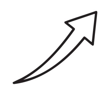 Sağ üst köşeyi gösteren basit eğri ok